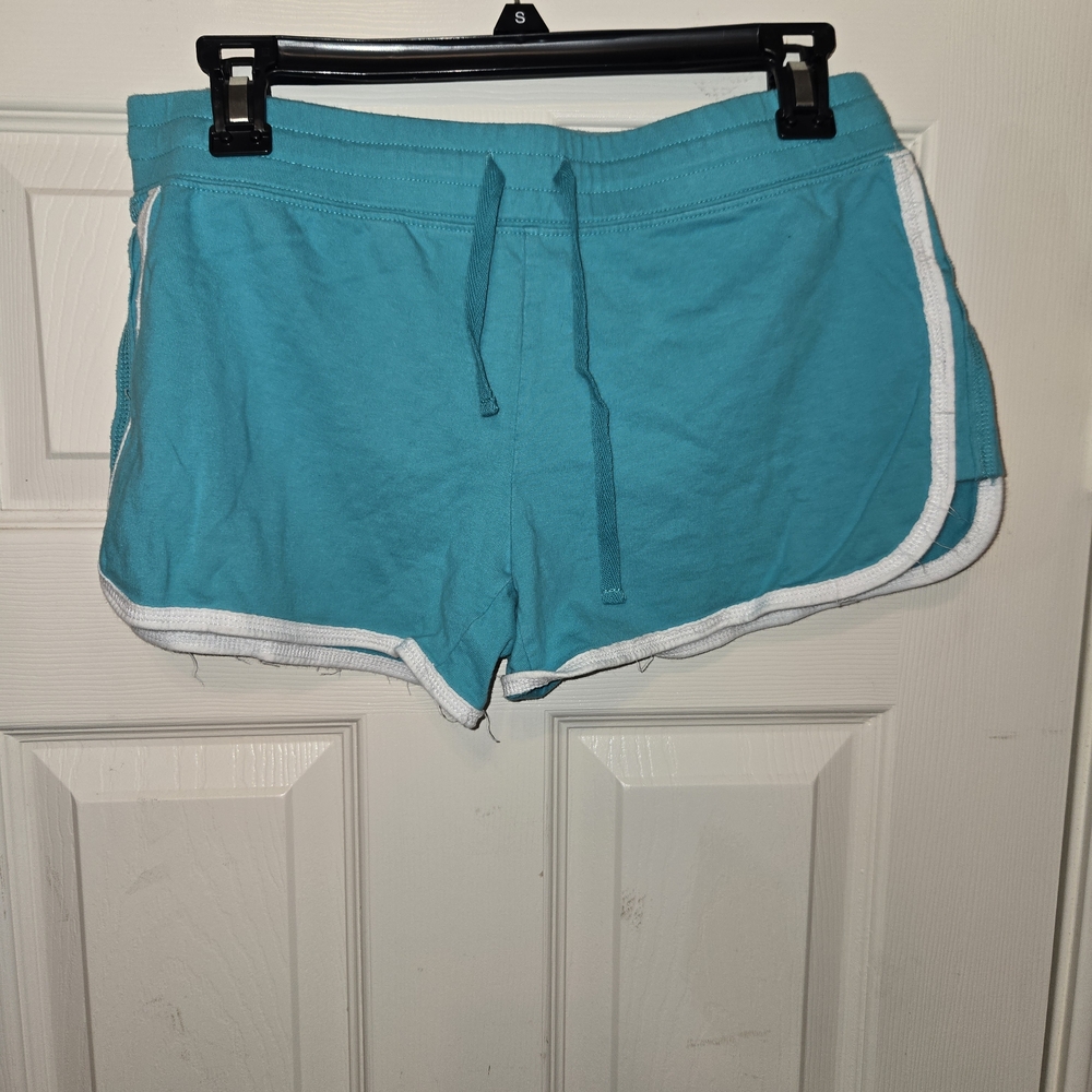 bcg Turquoise Athletic Drawstring Shorts with White Trim